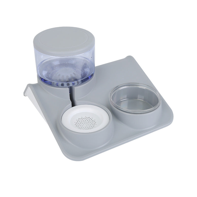 double bowl pet feeder