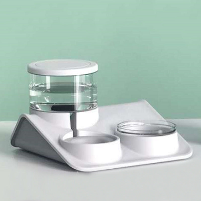 double bowl pet feeder
