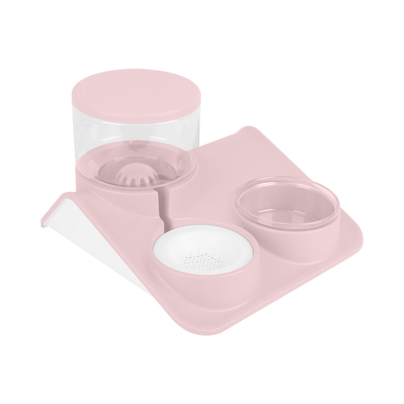 double bowl pet feeder
