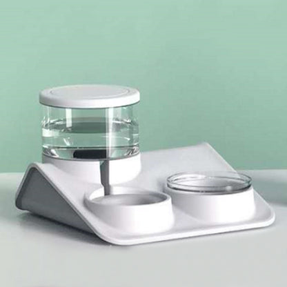 double bowl pet feeder