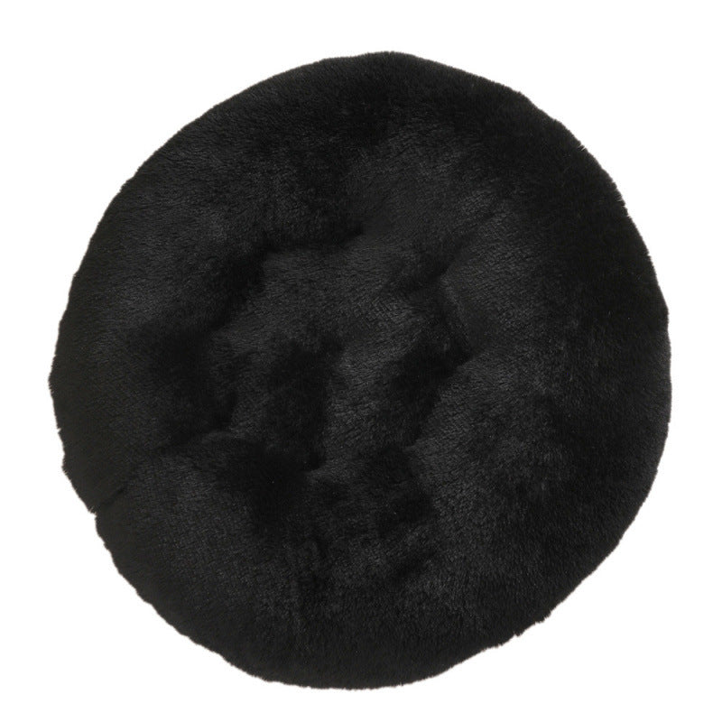 6d2080215Round Pet Mat Dog Bed Plush Warm Sleep Dog Bed Cathouse Doghouse